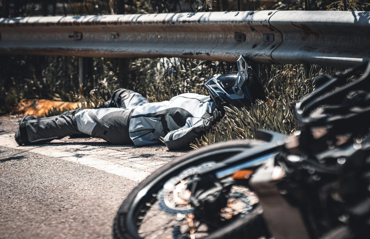 Image of a man injured after a motorcycle accident to represent common causes of crashes in Las Vegas.