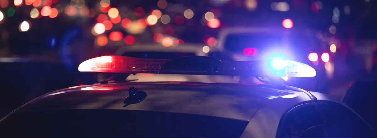 Image of a police car to represent the Nevada reckless driving charge for eluding the police.