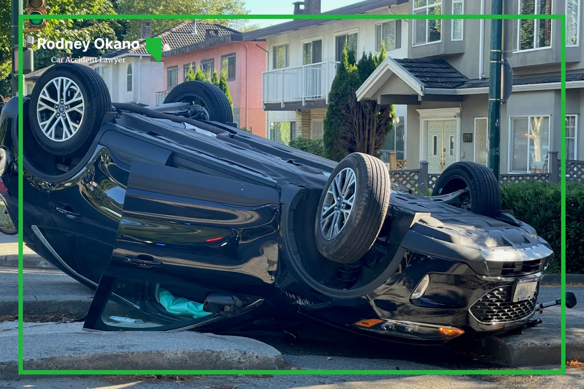 Image of a vehicle rollover in a Las Vegas neighborhood