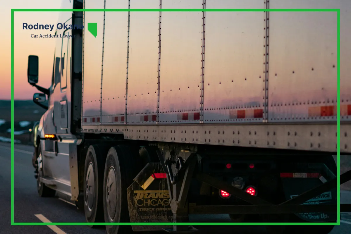 Image of a white truck with a trailer driving in Spring Valley, Nevada