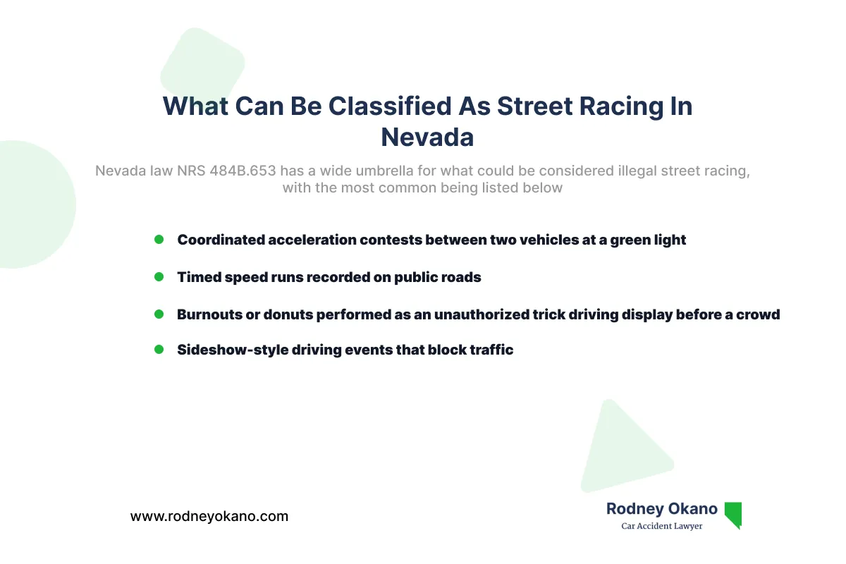 what can be classified as street racing in Nevada