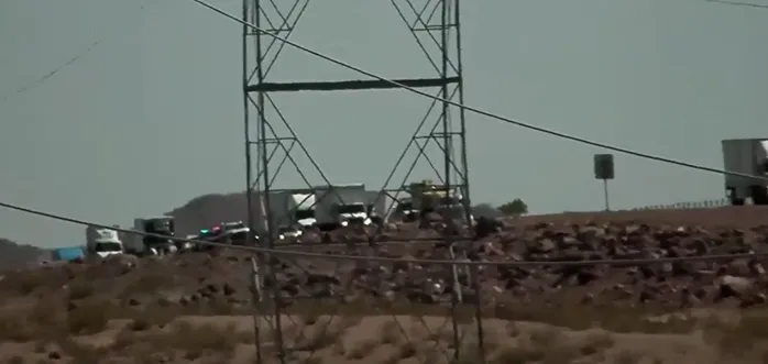 Motor Vehicle Accident Involving Three Semi Trucks and a Pickup Shuts Down the Northbound I-11 Cover Image