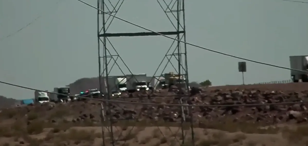 Motor Vehicle Accident Involving Three Semi Trucks and a Pickup Shuts Down the Northbound I-11 Cover Image