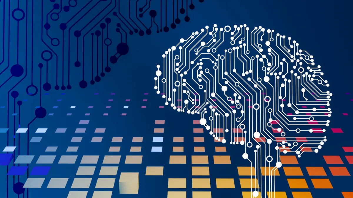 a close up of a computer circuit board with a brain on it